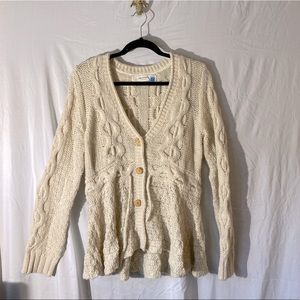 Anthropologie Sparrow Cable Knit Chunky Cardigan